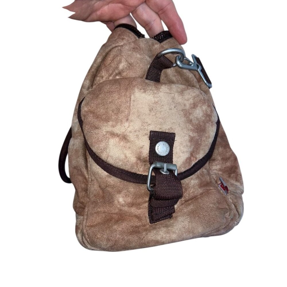 paulpac mocha brown tie dye look velvety duffle cross body bag purse - Picture 7 of 8